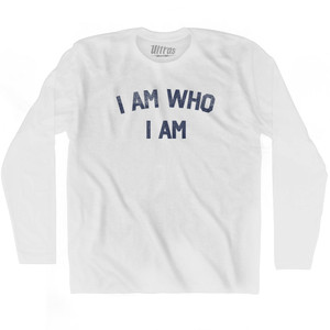 I Am Who I Am Adult Cotton Long Sleeve T-shirt - White
