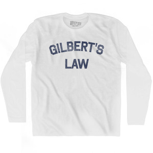 Gilbert's Law Adult Cotton Long Sleeve T-shirt - White