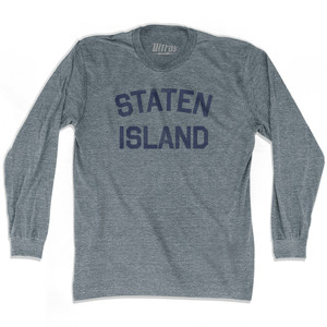 Staten Island Adult Tri-Blend Long Sleeve T-shirt - Athletic Grey Staten Island Adult Tri-Blend Long Sleeve T-shirt - Athletic Grey