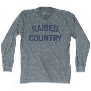 Raised Country Adult Tri-Blend Long Sleeve T-shirt - Athletic Grey Raised Country Adult Tri-Blend Long Sleeve T-shirt - Athletic Grey