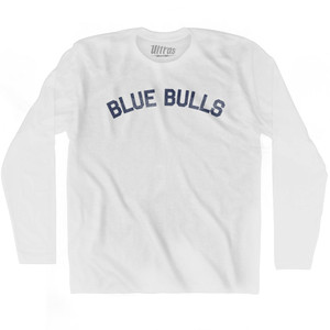Blue Bulls Adult Cotton Long Sleeve T-shirt - White