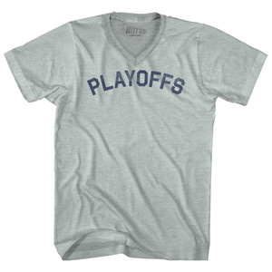 Playoffs Adult Tri-Blend V-neck T-shirt - Athletic Cool Grey