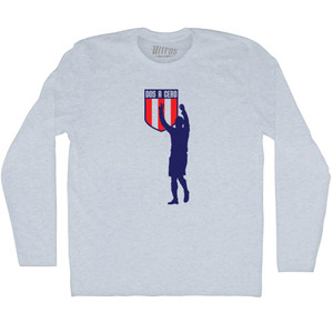 Dos A Cero 2-0 Silhouette USA Soccer Win Over Mexico Adult Tri-Blend Long Sleeve T-shirt - Athletic White Dos A Cero 2-0 Silhouette USA Soccer Win Over Mexico Adult Tri-Blend Long Sleeve T-shirt - Athletic White