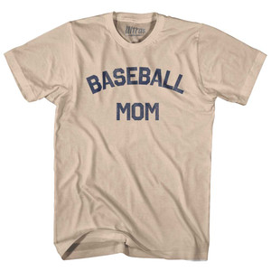 Baseball Mom Adult Cotton T-shirt - Creme