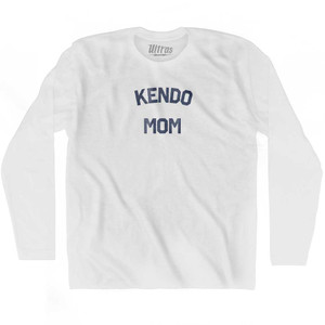 Kendo Mom Adult Cotton Long Sleeve T-shirt - White