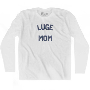 Luge Mom Adult Cotton Long Sleeve T-shirt - White