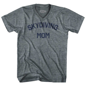 Skydiving Mom Tri-Blend V-neck Womens Junior Cut T-shirt - Athletic Grey Skydiving Mom Tri-Blend V-neck Womens Junior Cut T-shirt - Athletic Grey
