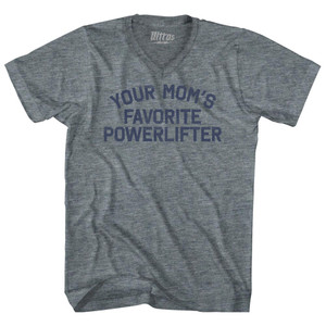Your Mom's Favorite Powerlifter Tri-Blend V-neck Womens Junior Cut T-shirt - Athletic Grey Your Mom's Favorite Powerlifter Tri-Blend V-neck Womens Junior Cut T-shirt - Athletic Grey