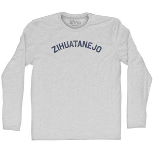 Zihuatanejo Adult Cotton Long Sleeve T-shirt - Grey Heather