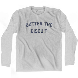 Butter The Biscuit Adult Cotton Long Sleeve T-shirt - Grey Heather Butter The Biscuit Adult Cotton Long Sleeve T-shirt - Grey Heather