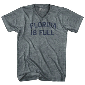 Florida Is Full Tri-Blend V-neck Womens Junior Cut T-shirt - Athletic Grey Florida Is Full Tri-Blend V-neck Womens Junior Cut T-shirt - Athletic Grey