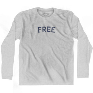 Free Adult Cotton Long Sleeve T-shirt - Grey Heather