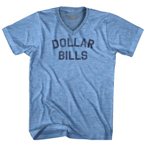 Dollar Bills Adult Tri-Blend V-neck T-shirt - Athletic Blue