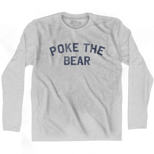 Poke The Bear Adult Cotton Long Sleeve T-shirt - Grey Heather