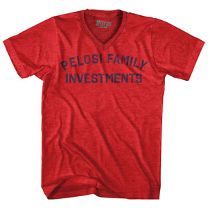 Pelosi Family Investments Adult Tri-Blend V-neck T-shirt - Heather Red Pelosi Family Investments Adult Tri-Blend V-neck T-shirt - Heather Red