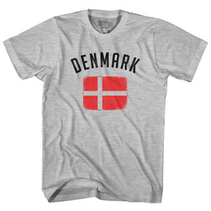 Denmark Country Flag Heritage Womens Cotton Junior Cut T-Shirt - Grey Heather Denmark Country Flag Heritage Womens Cotton Junior Cut T-Shirt - Grey Heather