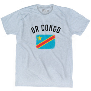 DR Congo Country Flag Heritage Adult Tri-Blend T-shirt - Athletic White DR Congo Country Flag Heritage Adult Tri-Blend T-shirt - Athletic White