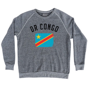 DR Congo Country Flag Heritage Adult Tri-Blend Sweatshirt - Athletic Grey DR Congo Country Flag Heritage Adult Tri-Blend Sweatshirt - Athletic Grey