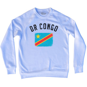 DR Congo Country Flag Heritage Adult Tri-Blend Sweatshirt - White DR Congo Country Flag Heritage Adult Tri-Blend Sweatshirt - White