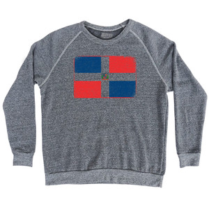 Dominican Republic Country Flag Adult Tri-Blend Sweatshirt - Athletic Grey Dominican Republic Country Flag Adult Tri-Blend Sweatshirt - Athletic Grey