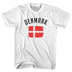 Denmark Country Flag Heritage Womens Cotton Junior Cut T-Shirt - White Denmark Country Flag Heritage Womens Cotton Junior Cut T-Shirt - White