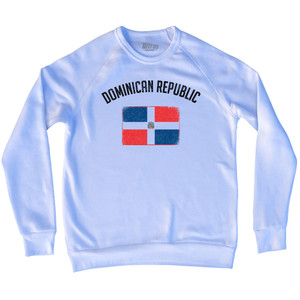 Dominican Republic Country Flag Heritage Adult Tri-Blend Sweatshirt - White Dominican Republic Country Flag Heritage Adult Tri-Blend Sweatshirt - White
