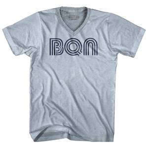 Aguadilla BQN Airport Adult Tri-Blend V-neck T-shirt - Heather White Aguadilla BQN Airport Adult Tri-Blend V-neck T-shirt - Heather White
