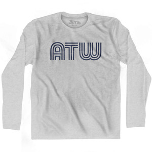 Appleton Airport ATW Adult Cotton Long Sleeve T-shirt - Grey Heather Appleton Airport ATW Adult Cotton Long Sleeve T-shirt - Grey Heather