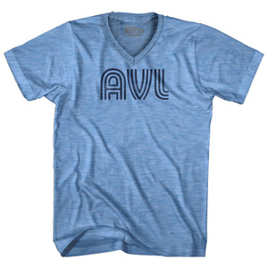 Asheville Airport AVL Adult Tri-Blend V-neck T-shirt - Athletic Blue Asheville Airport AVL Adult Tri-Blend V-neck T-shirt - Athletic Blue