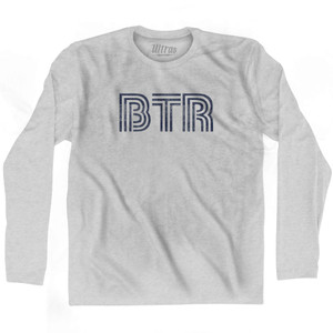 Baton Rouge Airport BTR Adult Cotton Long Sleeve T-shirt - Grey Heather