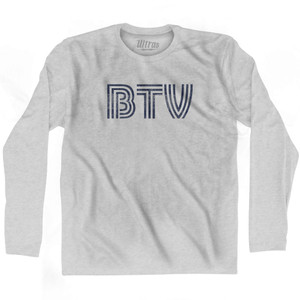 Burlington Airport BTV Adult Cotton Long Sleeve T-shirt - Grey Heather