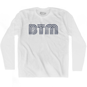 Butte Airport BTM Adult Cotton Long Sleeve T-shirt - White