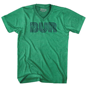 Burbank Airport BUR Adult Tri-Blend V-neck T-shirt - Kelly