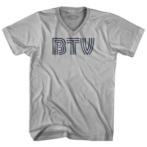 Burlington Airport BTV Adult Tri-Blend V-neck T-shirt - Cool Grey