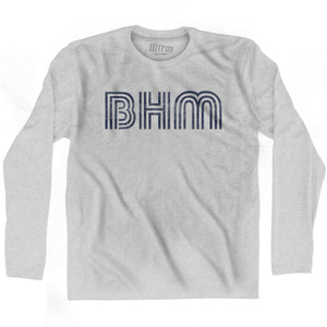 Birmingham Airport BHM Adult Cotton Long Sleeve T-shirt - Grey Heather Birmingham Airport BHM Adult Cotton Long Sleeve T-shirt - Grey Heather