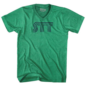 Charlotte Amalie St Thomas STT Airport Adult Tri-Blend V-neck T-shirt - Kelly Charlotte Amalie St Thomas STT Airport Adult Tri-Blend V-neck T-shirt - Kelly