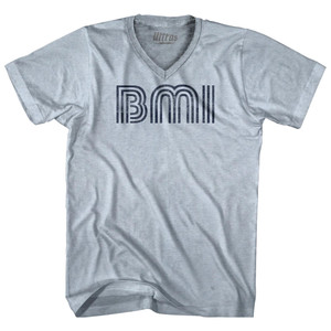 Bloomington Airport BMI Adult Tri-Blend V-neck T-shirt - Heather White Bloomington Airport BMI Adult Tri-Blend V-neck T-shirt - Heather White