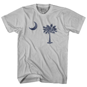 South Carolina State Flag Adult Cotton T-shirt - Cool Grey South Carolina State Flag Adult Cotton T-shirt - Cool Grey