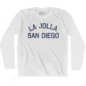La Jolla San Diego Adult Cotton Long Sleeve T-shirt - White