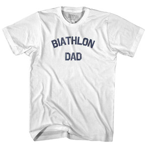 Biathlon Dad Adult Cotton T-shirt - White