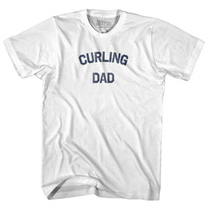 Curling Dad Adult Cotton T-shirt - White Curling Dad Adult Cotton T-shirt - White