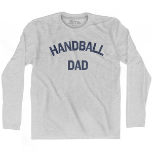 Handball Dad Adult Cotton Long Sleeve T-shirt - Grey Heather