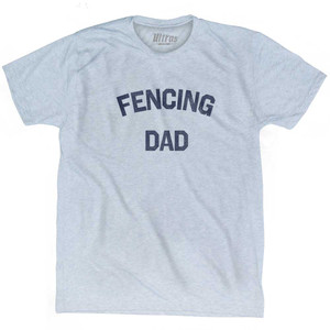 Fencing Dad Adult Tri-Blend T-shirt - Athletic White
