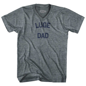 Luge Dad Tri-Blend V-neck Womens Junior Cut T-shirt - Athletic Grey
