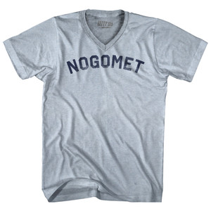 Croatian Nogomet Soccer Adult Tri-Blend V-neck T-shirt - Heather White Croatian Nogomet Soccer Adult Tri-Blend V-neck T-shirt - Heather White