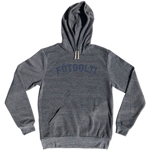 Icelandic Fotbolti Soccer Tri-Blend Hoodie - Athletic Grey Icelandic Fotbolti Soccer Tri-Blend Hoodie - Athletic Grey