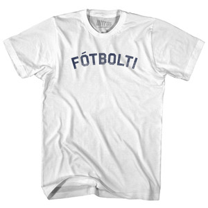 Icelandic Fotbolti Soccer Womens Cotton Junior Cut T-Shirt - White Icelandic Fotbolti Soccer Womens Cotton Junior Cut T-Shirt - White