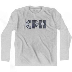 Copenhagen CPH Airport Adult Cotton Long Sleeve T-shirt - Grey Heather