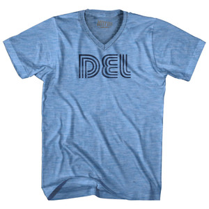 Delhi DEL Airport Adult Tri-Blend V-neck T-shirt - Athletic Blue