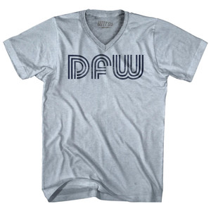 Dallas DFW Airport Adult Tri-Blend V-neck T-shirt - Heather White